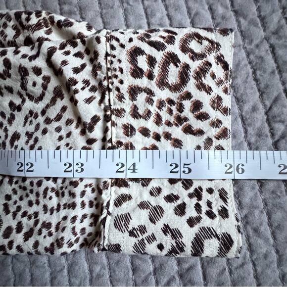 Leopard Top Small Long Sleeved Button Down Blouse - Picture 12 of 15